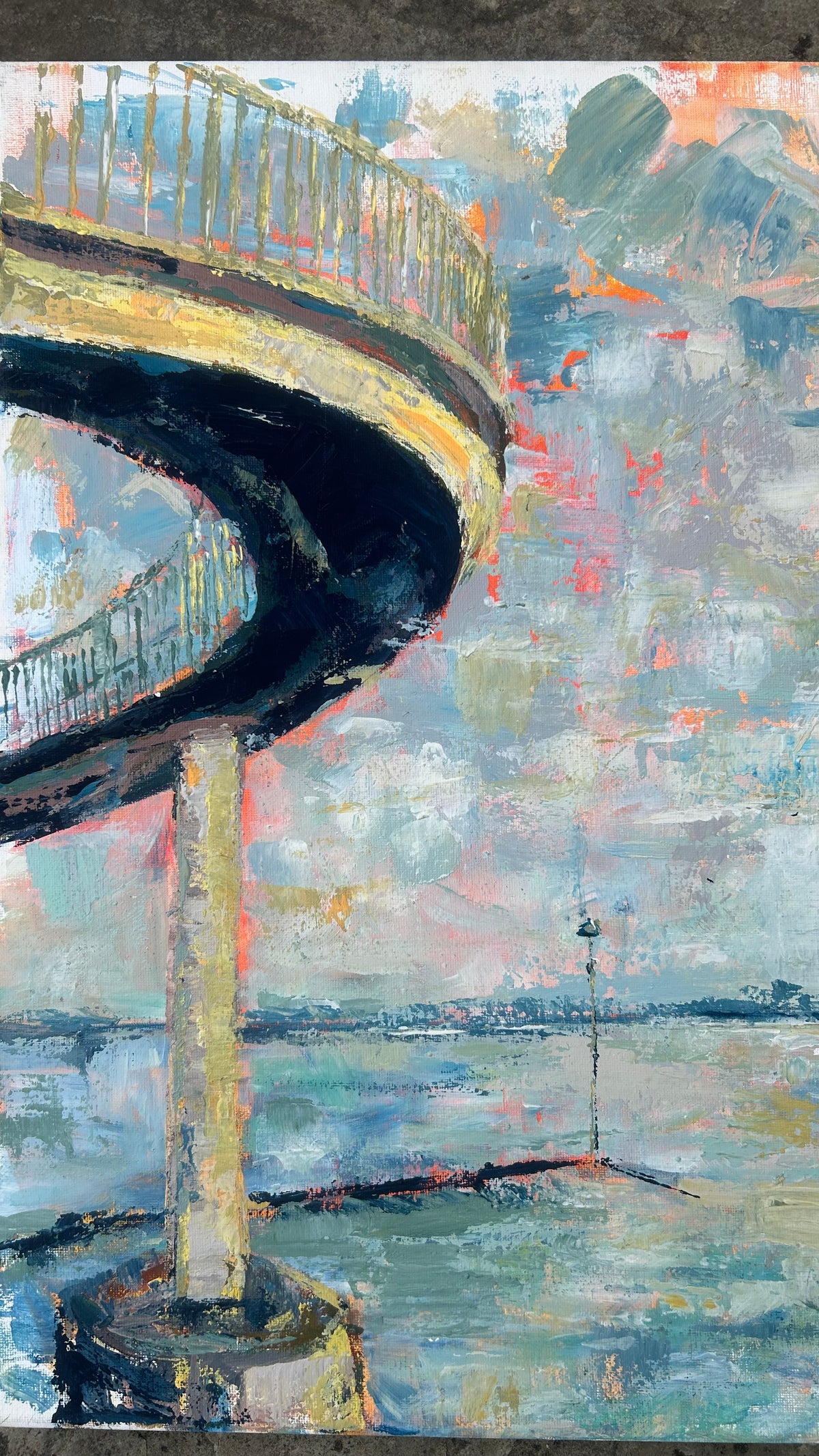 “Curly Bridge on Orange”