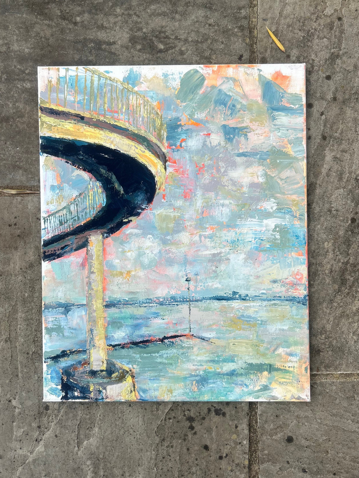 “Curly Bridge on Orange”